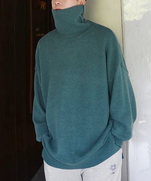 WESTBOY(ウエストボーイ)の「ルーズシルエットタートルネックセーター WO23W2TP02【WB ORIGINALS】(ニット/セーター・メンズ・グレー/グリーン/ブラック・M/L/XL)」の19枚目の写真