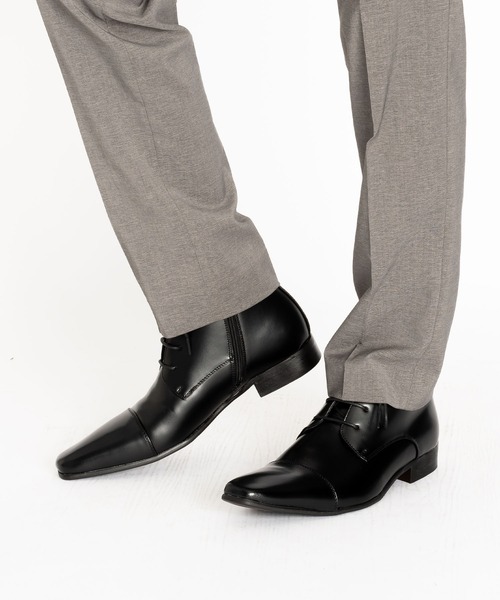 MM/ONE（エムエムワン）の「ストレートチップ 外羽根 ドレスブーツ ビジネス（ブーツ・メンズ・ブラック・43/41/42/40/46/45/44）」の3枚目の写真