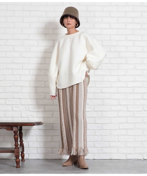 Settimissimo（セッティミッシモ）の「スポンジリバー ランタンスリーブ クルーネック プルオーバー（スウェット・レディース・ブラック/アイボリー・FREE）」の14枚目の写真