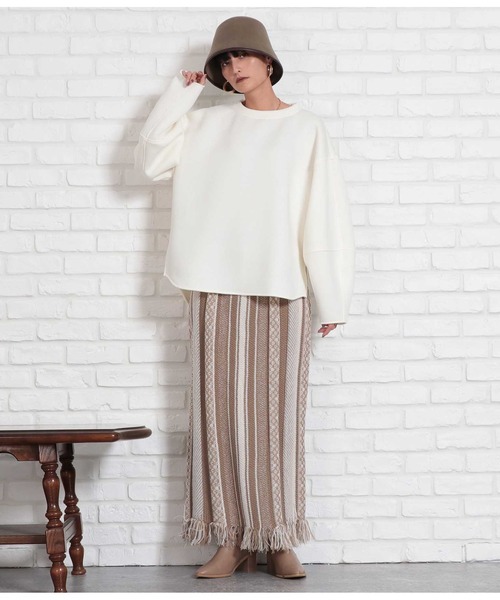 Settimissimo（セッティミッシモ）の「スポンジリバー ランタンスリーブ クルーネック プルオーバー（スウェット・レディース・ブラック/アイボリー・FREE）」の15枚目の写真