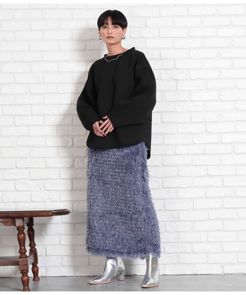 Settimissimo（セッティミッシモ）の「スポンジリバー ランタンスリーブ クルーネック プルオーバー（スウェット・レディース・ブラック/アイボリー・FREE）」の6枚目の写真