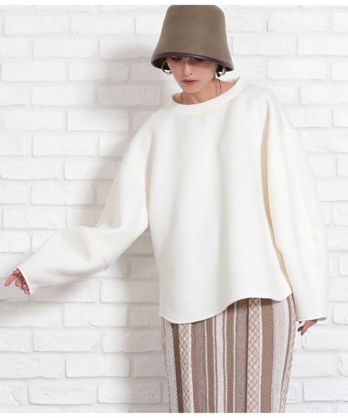 Settimissimo（セッティミッシモ）の「スポンジリバー ランタンスリーブ クルーネック プルオーバー（スウェット・レディース・ブラック/アイボリー・FREE）」の11枚目の写真