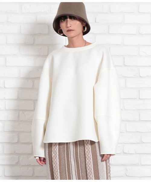 Settimissimo（セッティミッシモ）の「スポンジリバー ランタンスリーブ クルーネック プルオーバー（スウェット・レディース・ブラック/アイボリー・FREE）」の16枚目の写真