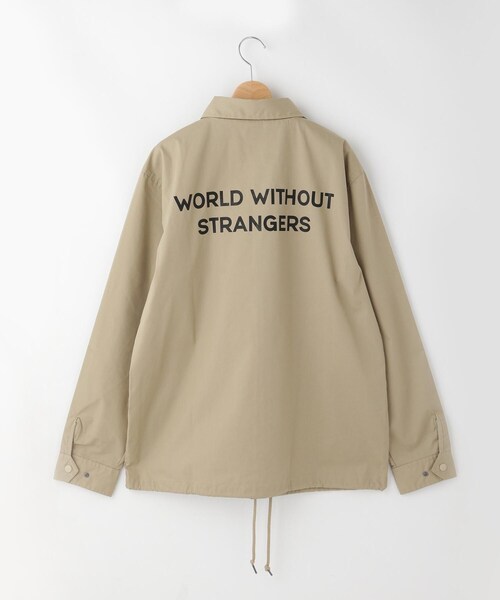 &Bridge(アンドブリッジ)の「GIORDANO 刺繍コーチジャケット(ブルゾン・メンズ・ベージュ/ブラック・03/02)」の4枚目の写真