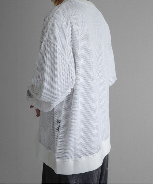 KUUUPY（クーピー）の「Long Sleeve Mesh Pullover- ロングスリーブメッシュプルオーバー（Tシャツ/カットソー・メンズ・ホワイト/ブラック・SMALL/MEDIUM/LARGE）」の14枚目の写真