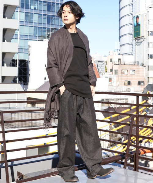 ８(eight)（エイト）の「ポケット付き無地ポンチョ（ポンチョ・メンズ・チャコールグレー/ベージュ/ネイビー/レッド/ワイン/ブラック・FREE）」の14枚目の写真