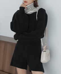 FREE'S MART | スクエアネックリブニットロンパース(ワンピース)