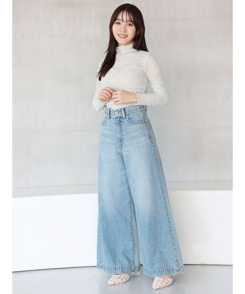 MERCURYDUO（マーキュリーデュオ）の「シアーレースカットソー（Tシャツ/カットソー・レディース・ミント/ブラック/オフホワイト・FREE）」の5枚目の写真