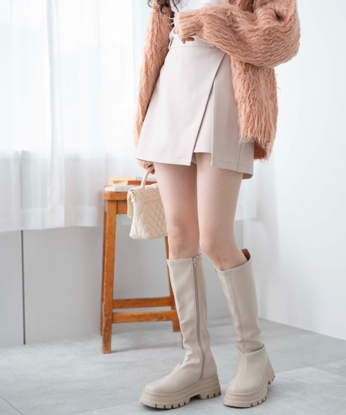 WEGO（ウィゴー）の「WEGO/スリットレイヤードスカパン（スカート・レディース・アイボリー/ブラック系その他・FREE）」の19枚目の写真