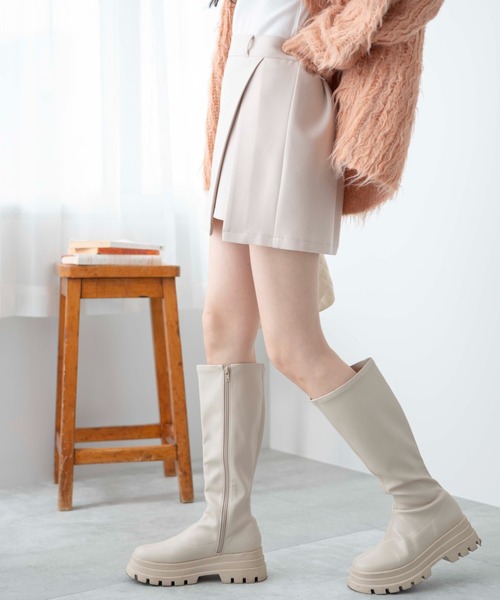 WEGO（ウィゴー）の「WEGO/スリットレイヤードスカパン（スカート・レディース・アイボリー/ブラック系その他・FREE）」の20枚目の写真