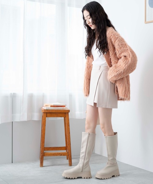 WEGO（ウィゴー）の「WEGO/スリットレイヤードスカパン（スカート・レディース・アイボリー/ブラック系その他・FREE）」の22枚目の写真