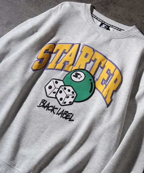 STARTER BLACK LABEL（スターターブラックレーベル）の「【STARTER /スターター】グラフィック発砲プリント 裏起毛 オーバーサイズ スウェットプルオーバー（スウェット・メンズ・ホワイト系/ブラック/ブラウン・M/L/XL）」の5枚目の写真