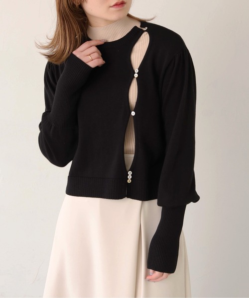 CLEIO（クレイオ）の「【CLEIO】ランダム開きニットカーディガン/RANDOM TEAR-OPENING KNIT CARDIGAN/986-11621（ニット/セーター・レディース・アイボリー/ブラック/グリーン系その他・FREE）」の22枚目の写真
