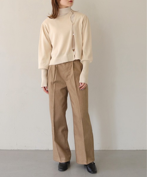 CLEIO（クレイオ）の「【CLEIO】ランダム開きニットカーディガン/RANDOM TEAR-OPENING KNIT CARDIGAN/986-11621（ニット/セーター・レディース・アイボリー/ブラック/グリーン系その他・FREE）」の6枚目の写真