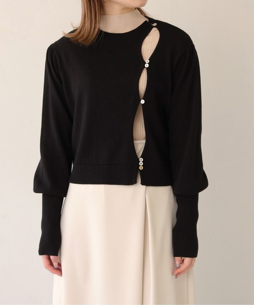 CLEIO（クレイオ）の「【CLEIO】ランダム開きニットカーディガン/RANDOM TEAR-OPENING KNIT CARDIGAN/986-11621（ニット/セーター・レディース・アイボリー/ブラック/グリーン系その他・FREE）」の20枚目の写真