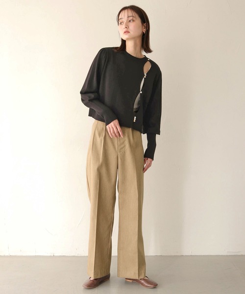 CLEIO（クレイオ）の「【CLEIO】ランダム開きニットカーディガン/RANDOM TEAR-OPENING KNIT CARDIGAN/986-11621（ニット/セーター・レディース・アイボリー/ブラック/グリーン系その他・FREE）」の16枚目の写真