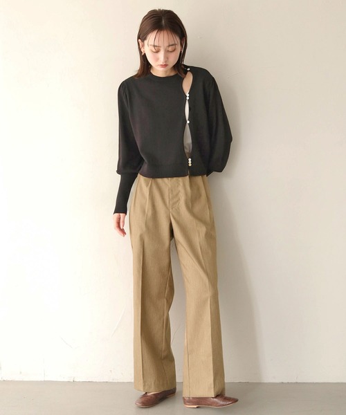 CLEIO（クレイオ）の「【CLEIO】ランダム開きニットカーディガン/RANDOM TEAR-OPENING KNIT CARDIGAN/986-11621（ニット/セーター・レディース・アイボリー/ブラック/グリーン系その他・FREE）」の17枚目の写真
