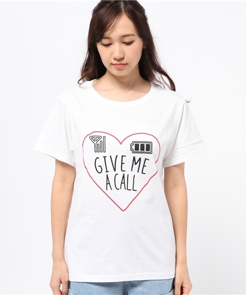 WEGO（ウィゴー）の「WEGO/デジタルハートTシャツ（Tシャツ/カットソー・レディース・ホワイト/ブラック・FREE）」の9枚目の写真