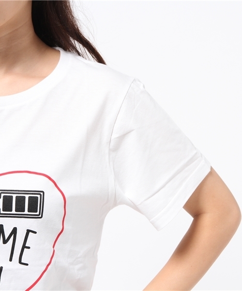 WEGO（ウィゴー）の「WEGO/デジタルハートTシャツ（Tシャツ/カットソー・レディース・ホワイト/ブラック・FREE）」の4枚目の写真