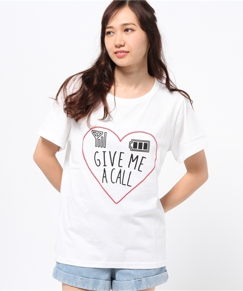 WEGO（ウィゴー）の「WEGO/デジタルハートTシャツ（Tシャツ/カットソー・レディース・ホワイト/ブラック・FREE）」の12枚目の写真