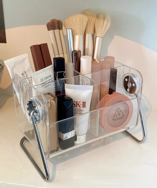 回転式アクリルコスメディスプレイケース（収納グッズ）｜Made