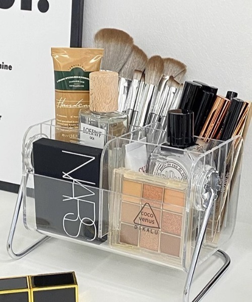 回転式アクリルコスメディスプレイケース（収納グッズ）｜Made