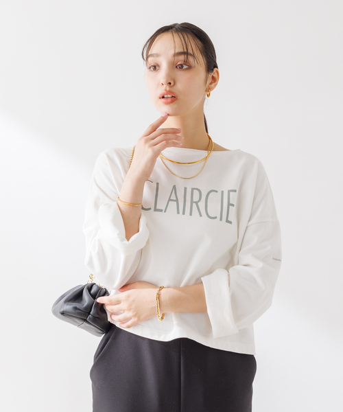 【セール】ショート丈ロゴミニ裏毛ロンT（Tシャツ/カットソー）｜Rouge vif Anna（ルージュヴィフアンナ）