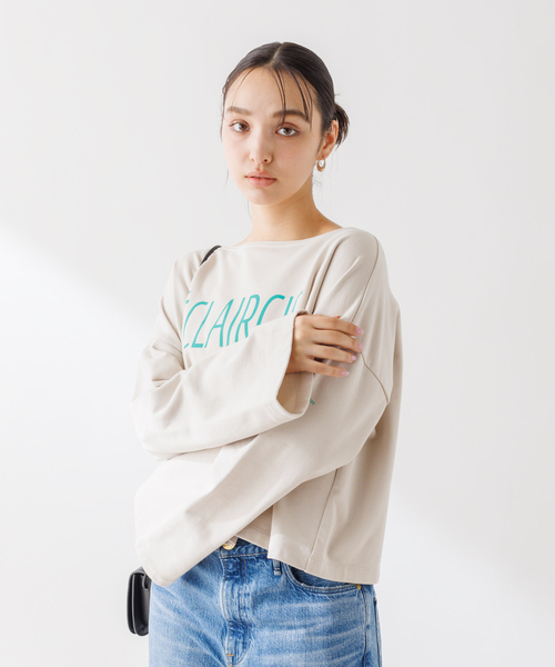 【セール】ショート丈ロゴミニ裏毛ロンT（Tシャツ/カットソー）｜Rouge vif Anna（ルージュヴィフアンナ）