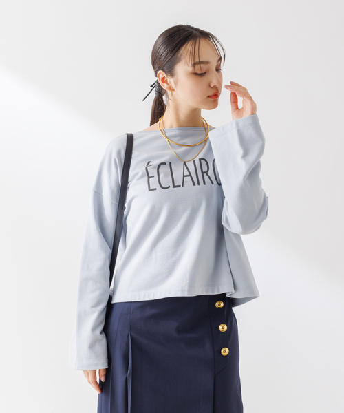 【セール】ショート丈ロゴミニ裏毛ロンT（Tシャツ/カットソー）｜Rouge vif Anna（ルージュヴィフアンナ）