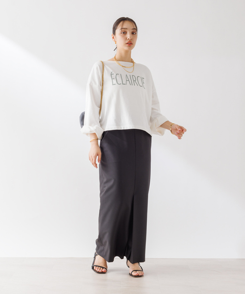 【セール】ショート丈ロゴミニ裏毛ロンT（Tシャツ/カットソー）｜Rouge vif Anna（ルージュヴィフアンナ）