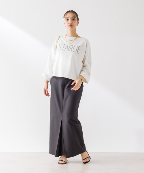 【セール】ショート丈ロゴミニ裏毛ロンT（Tシャツ/カットソー）｜Rouge vif Anna（ルージュヴィフアンナ）