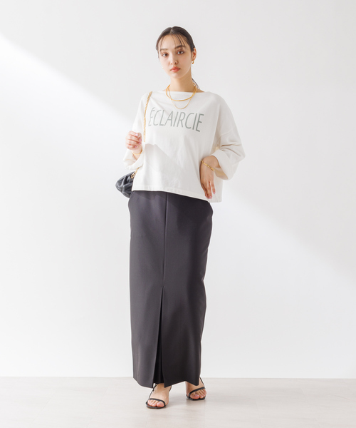 【セール】ショート丈ロゴミニ裏毛ロンT（Tシャツ/カットソー）｜Rouge vif Anna（ルージュヴィフアンナ）