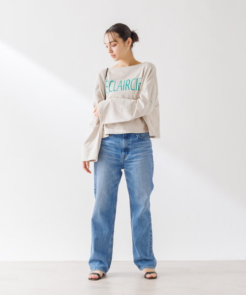 【セール】ショート丈ロゴミニ裏毛ロンT（Tシャツ/カットソー）｜Rouge vif Anna（ルージュヴィフアンナ）