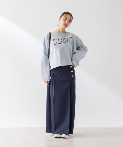 【セール】ショート丈ロゴミニ裏毛ロンT（Tシャツ/カットソー）｜Rouge vif Anna（ルージュヴィフアンナ）