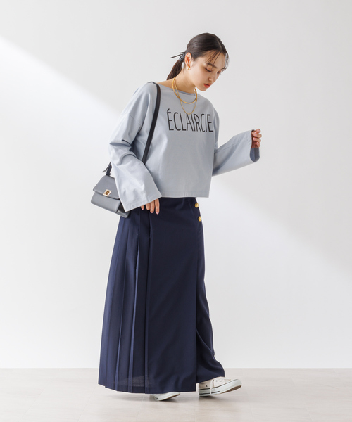 【セール】ショート丈ロゴミニ裏毛ロンT（Tシャツ/カットソー）｜Rouge vif Anna（ルージュヴィフアンナ）