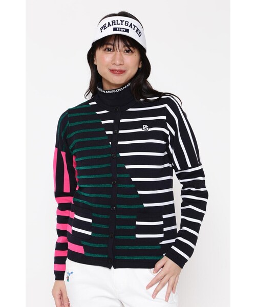 PEARLY GATES パーリーゲイツ ニットカーディガン ネイビー系 4 [240001204837]【中古】メンズ 即日発送 PEARLY GATES パーリーゲイツ ニット カーディガン PEARLY