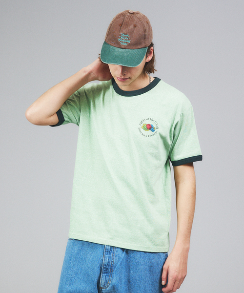 FRUIT OF THE LOOM（フルーツオブザルーム）の「【FRUIT OF THE LOOM】リンガー クルーネック ショートスリーブ Tシャツ（Tシャツ/カットソー・メンズ・パープル/グレー/サックスブルー/グリーン/アイボリー/ホワイト系その他・M/L/XL）」の5枚目の写真