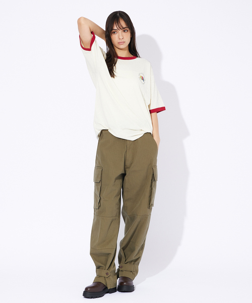 FRUIT OF THE LOOM（フルーツオブザルーム）の「【FRUIT OF THE LOOM】リンガー クルーネック ショートスリーブ Tシャツ（Tシャツ/カットソー・メンズ・パープル/グレー/サックスブルー/グリーン/アイボリー/ホワイト系その他・M/L/XL）」の7枚目の写真