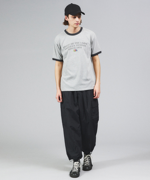 FRUIT OF THE LOOM（フルーツオブザルーム）の「【FRUIT OF THE LOOM】リンガー クルーネック ショートスリーブ Tシャツ（Tシャツ/カットソー・メンズ・パープル/グレー/サックスブルー/グリーン/アイボリー/ホワイト系その他・M/L/XL）」の10枚目の写真