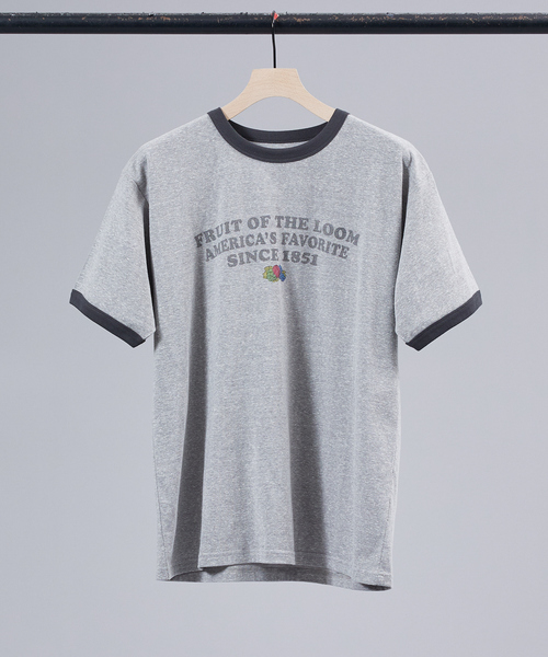 FRUIT OF THE LOOM（フルーツオブザルーム）の「【FRUIT OF THE LOOM】リンガー クルーネック ショートスリーブ Tシャツ（Tシャツ/カットソー・メンズ・パープル/グレー/サックスブルー/グリーン/アイボリー/ホワイト系その他・M/L/XL）」の14枚目の写真