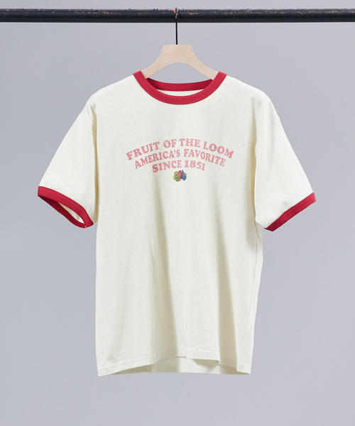 FRUIT OF THE LOOM】リンガー クルーネック ショートスリーブ T