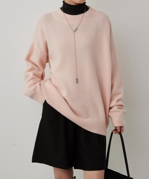 MAISON DE THERESE（メゾン ド テレーズ）の「オーバーサイズミックスカラーニットセーター（ニット/セーター・レディース・ベージュ/ライトイエロー/イエロー/ライトベージュ/ブルー/ピンク/ブラック/パープル/ネイビー/ホワイト/モカ/ワイン・FREE）」の11枚目の写真