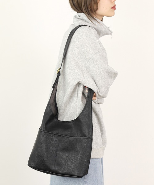 ROOPTOKYO(ループトウキョウ)の「外側ポケット付 ショルダーバッグ(ショルダーバッグ・レディース・ブラック/ブラウン/ダークブラウン/ベージュ・FREE)」の5枚目の写真