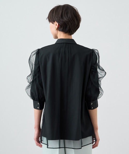ANAYI（アナイ）の「ブロードXチュールパフ袖 ブラウス（シャツ
