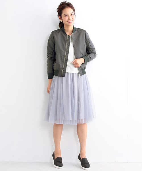 BEAMS LIGHTS Women's(ビームスライツ ウィメンズ)の「BEAMS LIGHTS / 撥水MA-1(ブルゾン・レディース・ブラック/チャコールグレー/オリーブ・38/36)」の21枚目の写真