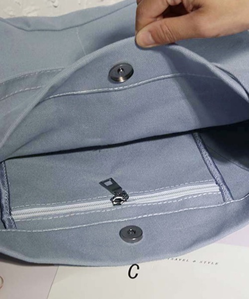 Miniministore（ミニミニストア）の「キャンバストートバッグ大容量手提げバッグ（トートバッグ・レディース・アイボリー/ピンク/ブラック/グレー/カーキ・FREE）」の21枚目の写真