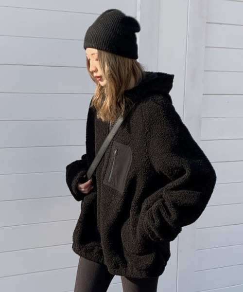 フード付きボアジャケット（MA）（ブルゾン）｜NO WAY（ノーウェイ）の