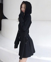 SHEPP（シープ）の「サイドレース スウェットミニワンピース（ワンピース）」