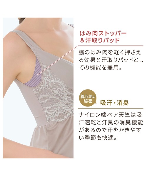 セール】綿混キャッチFITブラスリップ23 ブラデリス 補正下着 補正