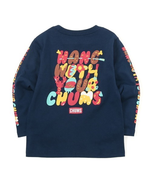 CHUMS(チャムス)の「【CHUMS】Kid's On The Grill L/S T-Shirt(Tシャツ/カットソー・キッズ・ホワイト/ブラック/ネイビー/ホワイト×ネイビー/マルチ・MEDIUM/LARGE/X-LARGE)」の4枚目の写真